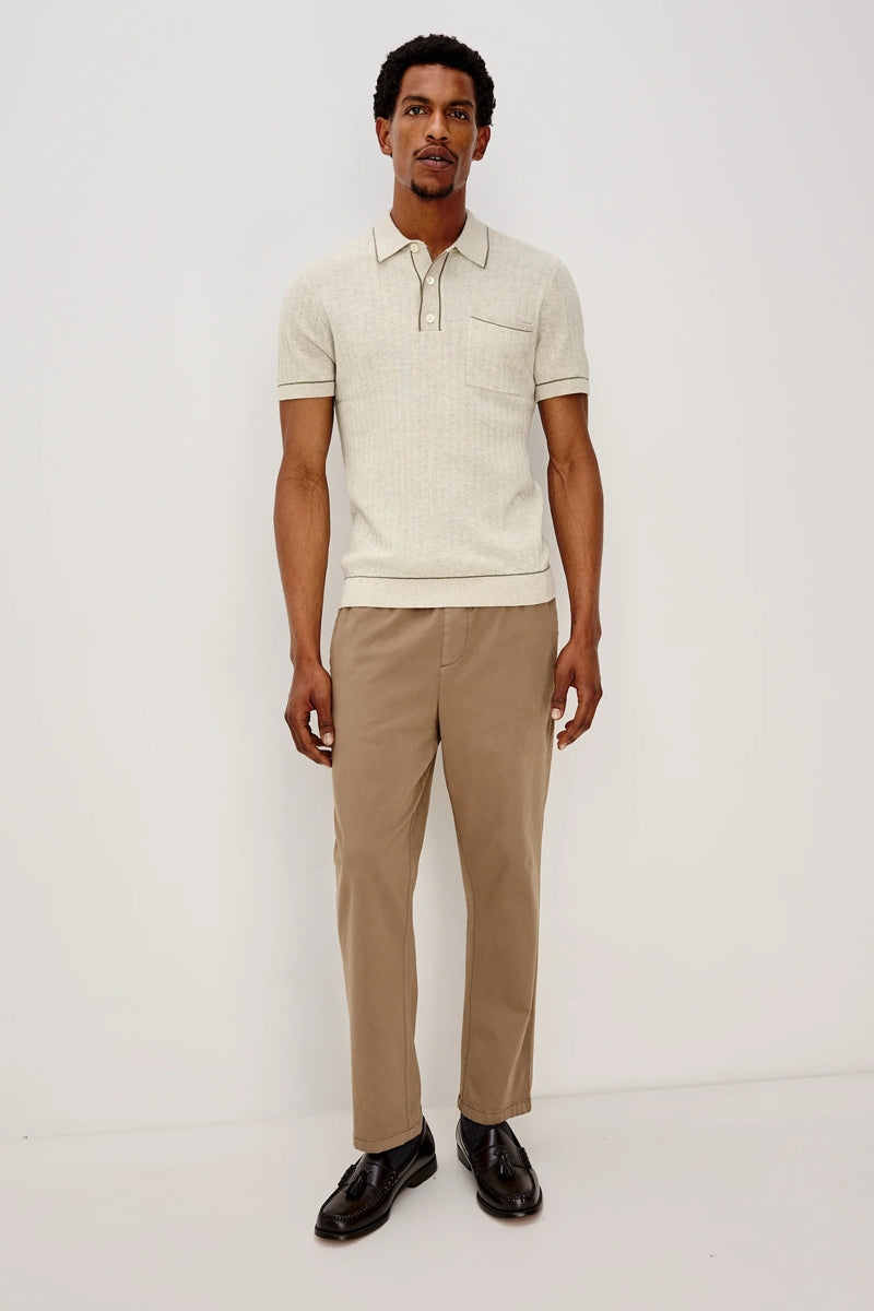 Wholesale,Rails, Rails Oat Heather Striped Textured Knit Polo, Tan, Small-39-TagSMedium-42-TagMLarge-44-TagLExtra Large-47-TagXLExtra Extra Large-50-TagXXL