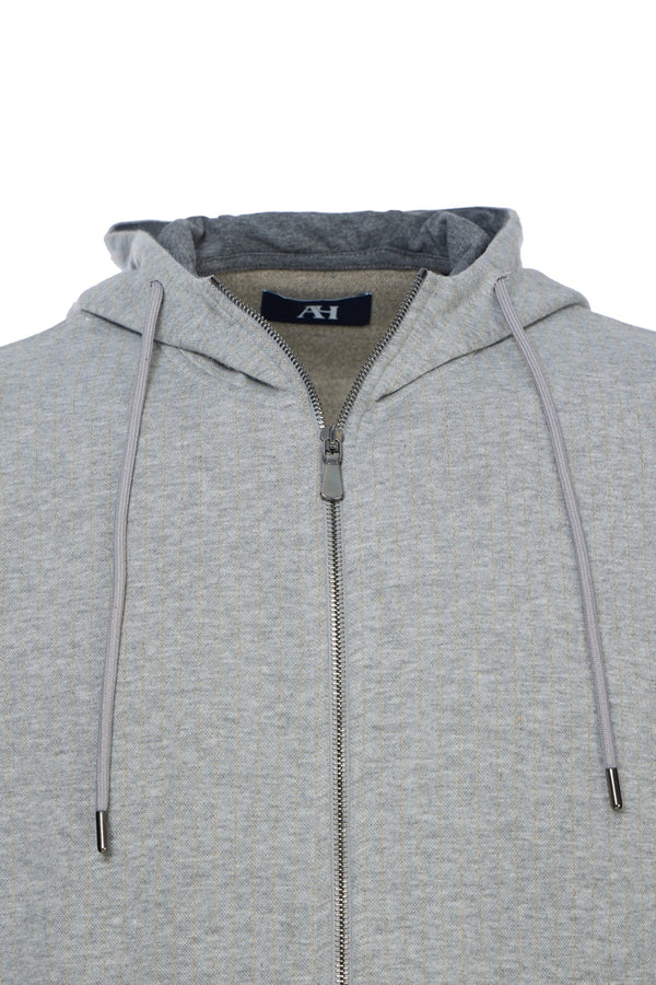 American Heritage Grey Pin Dot Jacquard Stripe Hoodie