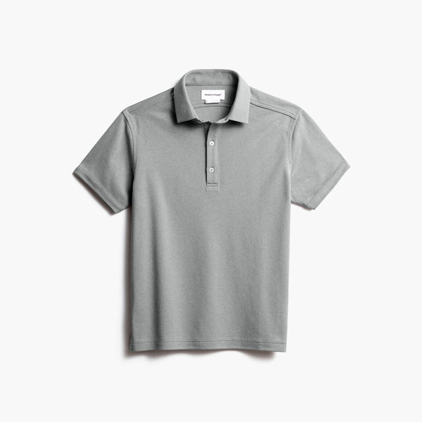 Ministry of Supply Charcoal Heather Brushed 4 Way Stretch Short Sleeve Polo