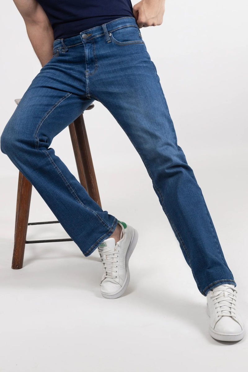 Wholesale,Brisk, Brisk Blue Straight Fit Super Stretch Jeans, Blue, 32W-33L-Tag32