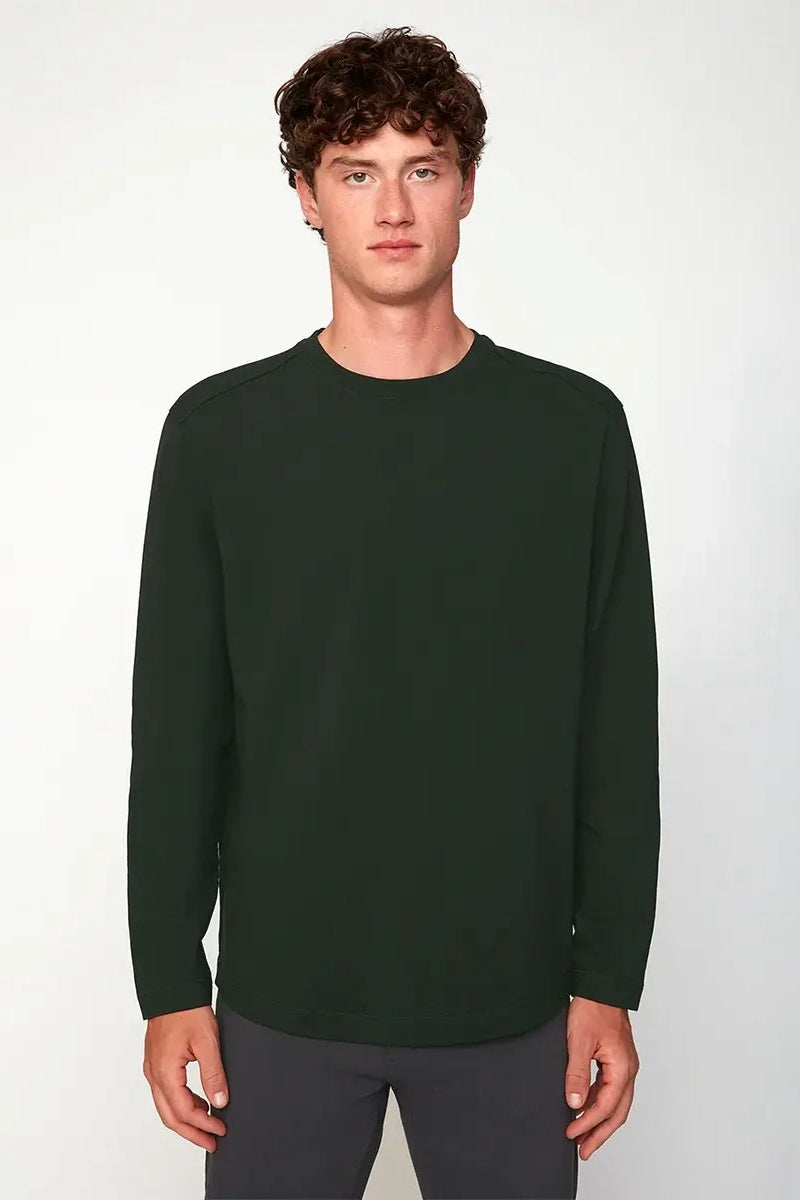 Wholesale,Projek Raw, Projek Raw Forest Green Knit Crew Neck T-Shirt, Green, Small-42-TagSMedium-44-TagMLarge-47-TagLExtra Large-50-TagXLExtra Extra Large-53-TagXXL