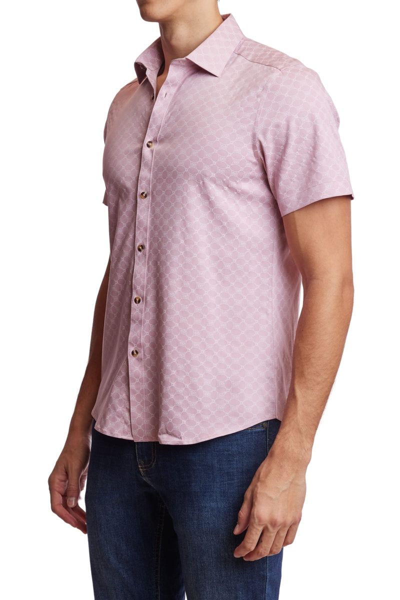 Wholesale,Paisley & Gray, Paisley & Gray Pink/White Geo Sawyer Shirt, Pink, Small-39-TagSMedium-41-TagMMedium-43-TagLLarge-46-TagXLExtra Large-49-TagXXL