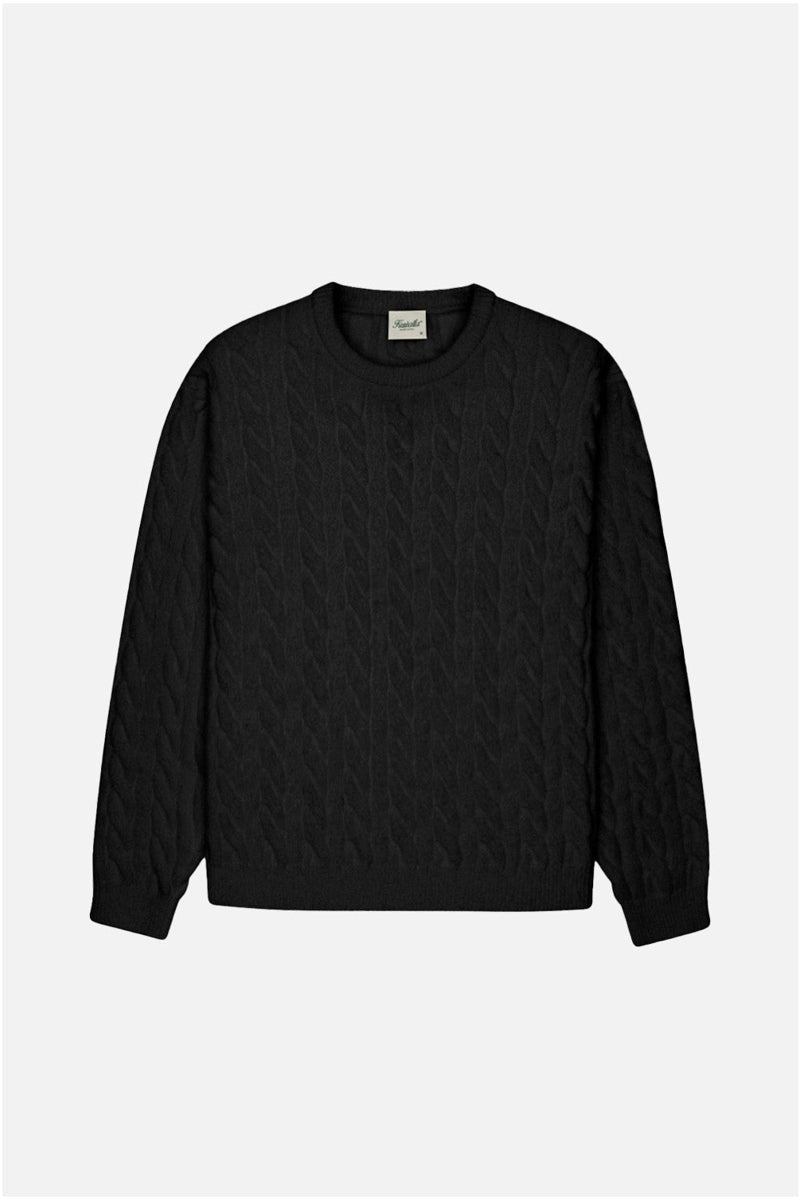Wholesale,Kuwalla, Kuwalla Black Braided Crewneck Sweater, Black, Extra Extra Large-54-TagXXL