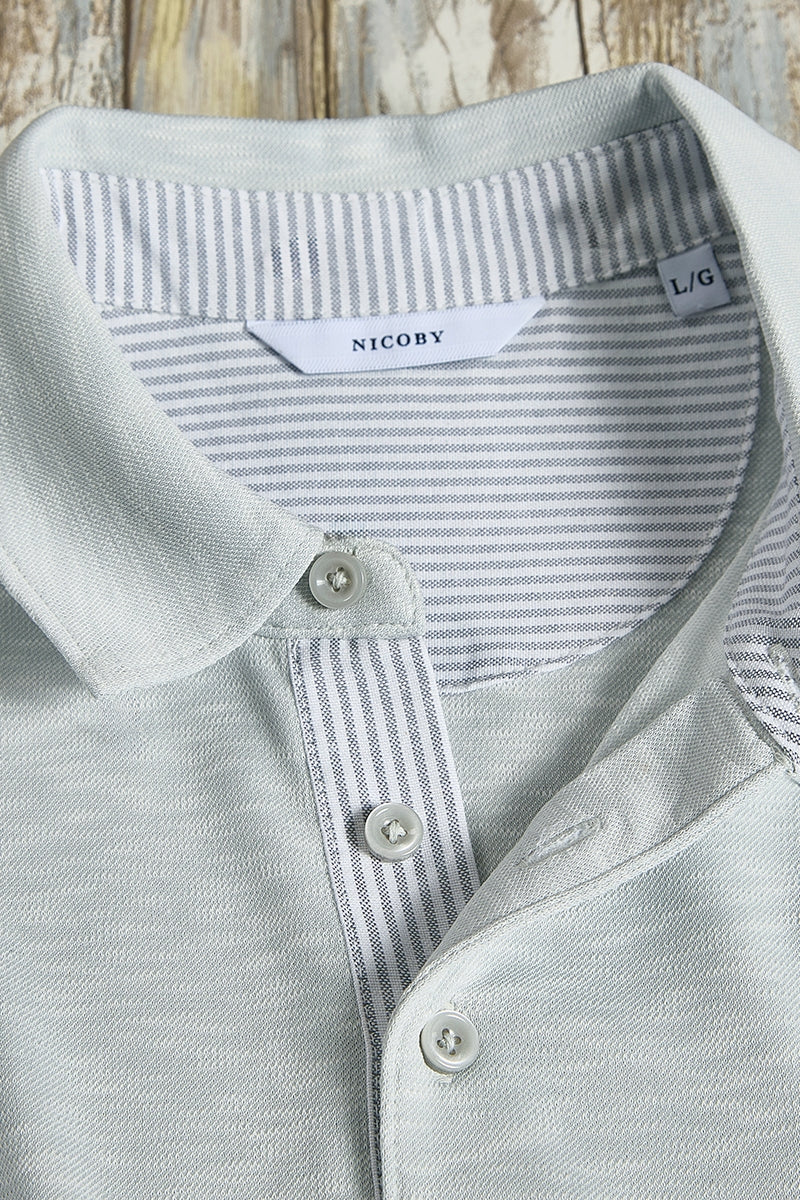 Wholesale,Nicoby Age of Wisdom, Nicoby Age of Wisdom Light Grey Slub Polynosic Polo, Grey, Medium-43-TagMLarge-45-TagLExtra Large-47-TagXL