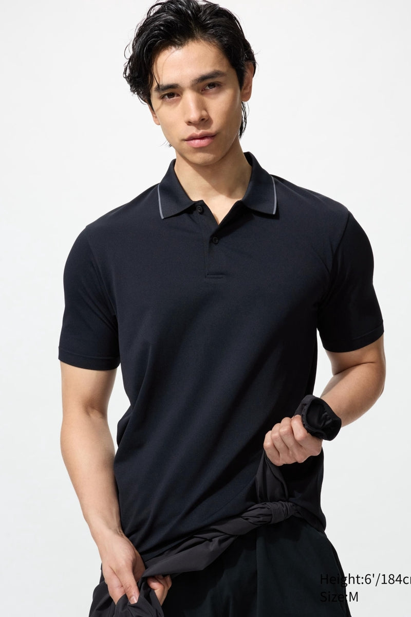Wholesale,UNIQLO, UNIQLO Black Dry-ex Polo, Black, Medium-42-TagM