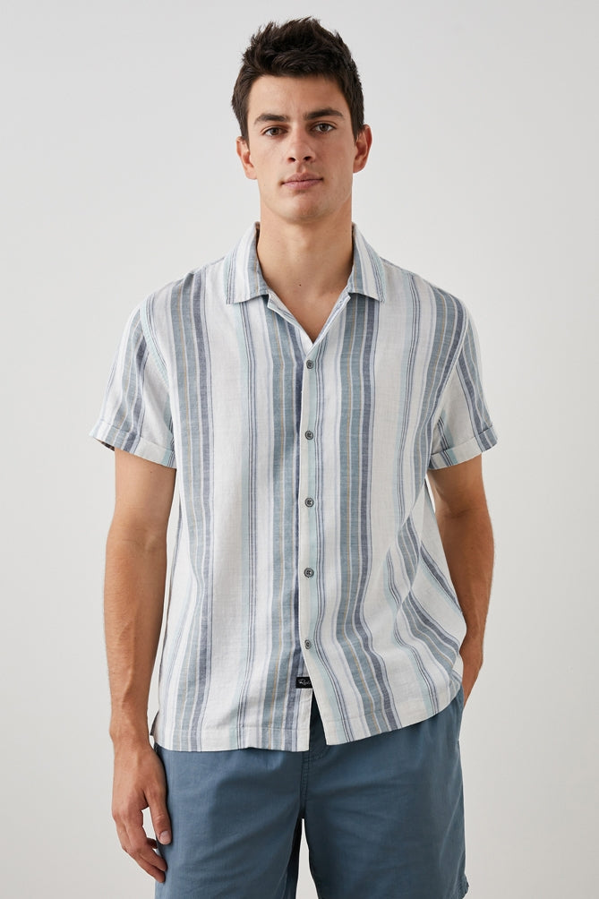 Wholesale,Rails, Rails Coastal Blue Vertical Stripe Shirt, Blue, Small-41-TagSMedium-44-TagMLarge-47-TagLExtra Large-49-TagXLExtra Extra Large-52-TagXXL