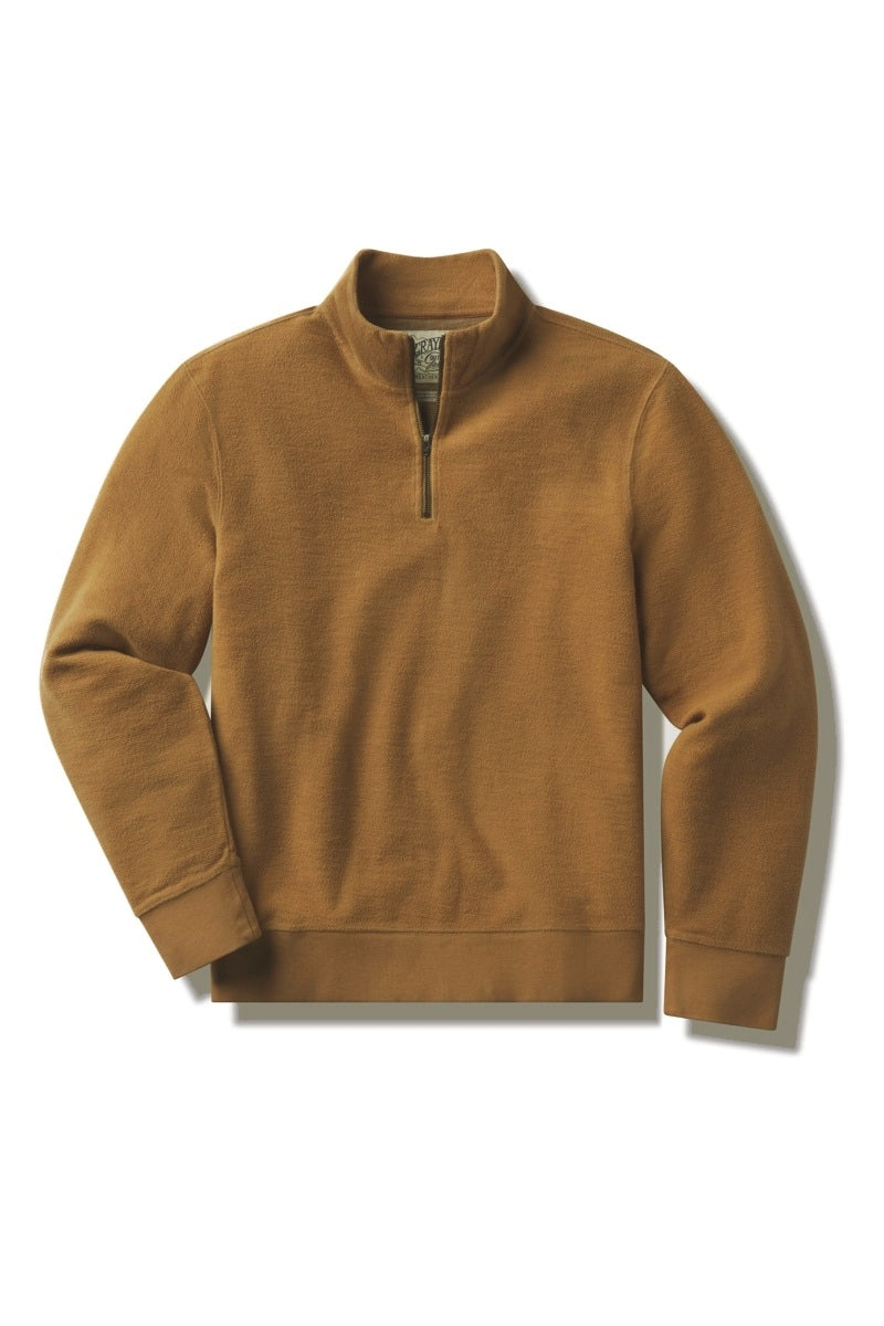 Faire,Grayers, Grayers Tea Brown Garment Dyed 1/4 Zip Pullover, Brown, Medium-44-TagM