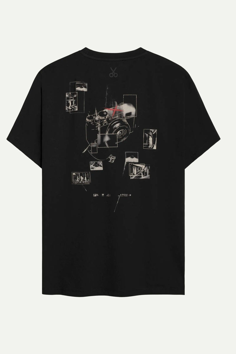 Wholesale,KAFT, KAFT Black Camera Print Graphic T-Shirt, Black, Small-41-TagS