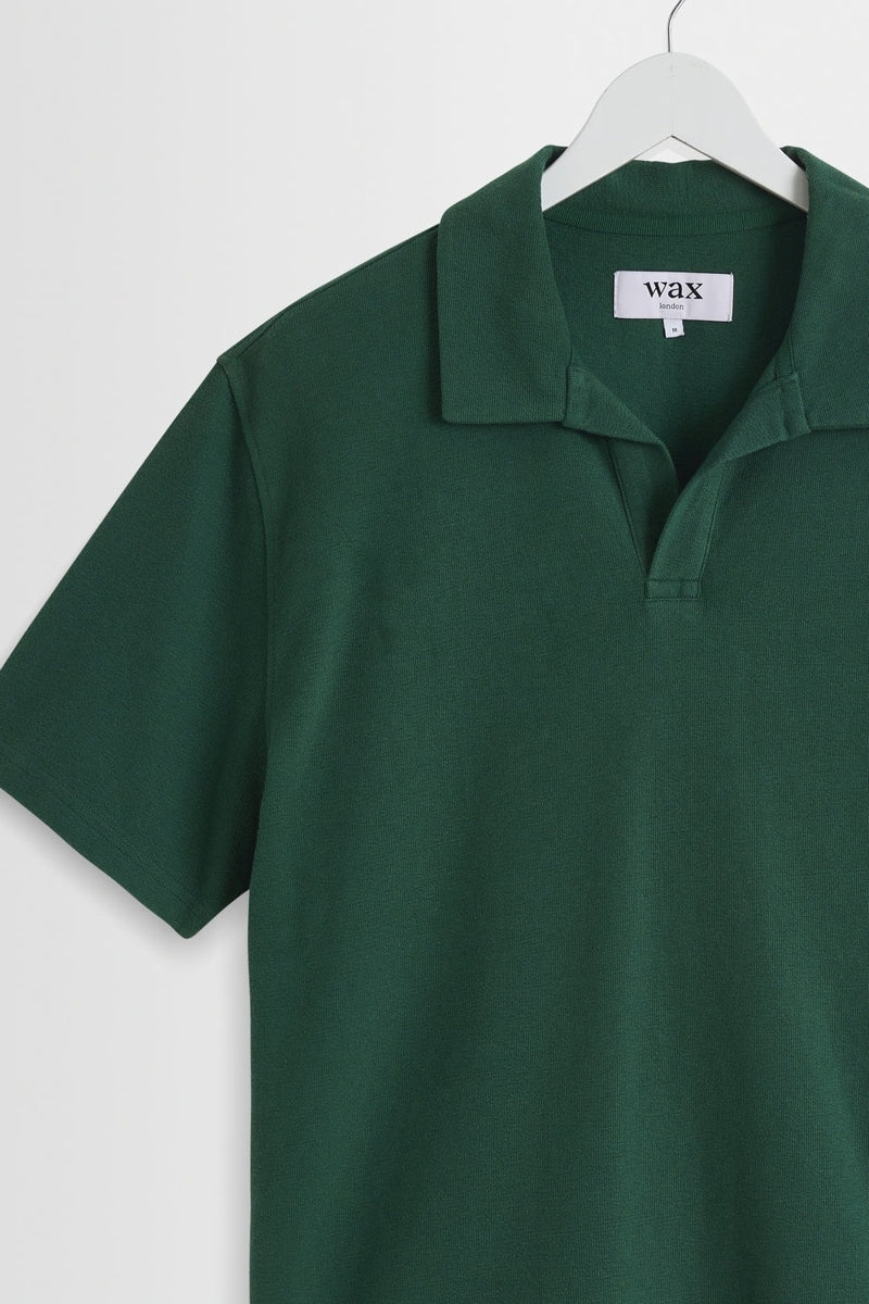 Wholesale,Wax London, Wax London Dark Green Textured Organic Cotton Polo, Green, Medium-43-TagMLarge-45-TagLExtra Large-47-TagXL