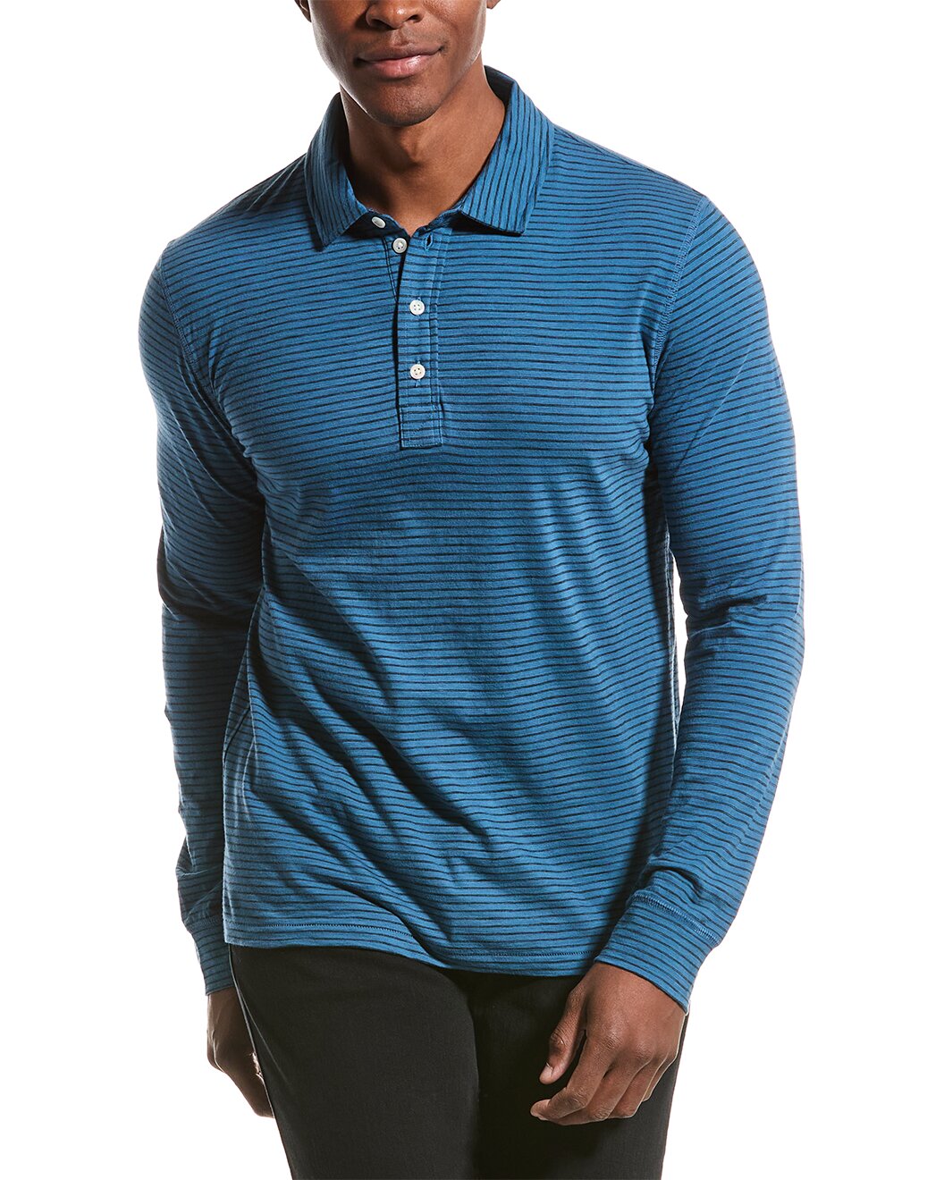 Other,Billy Reid, Billy Reid Blue Stripe Polo Shirt, Blue, Medium-41-TagMLarge-43-TagL