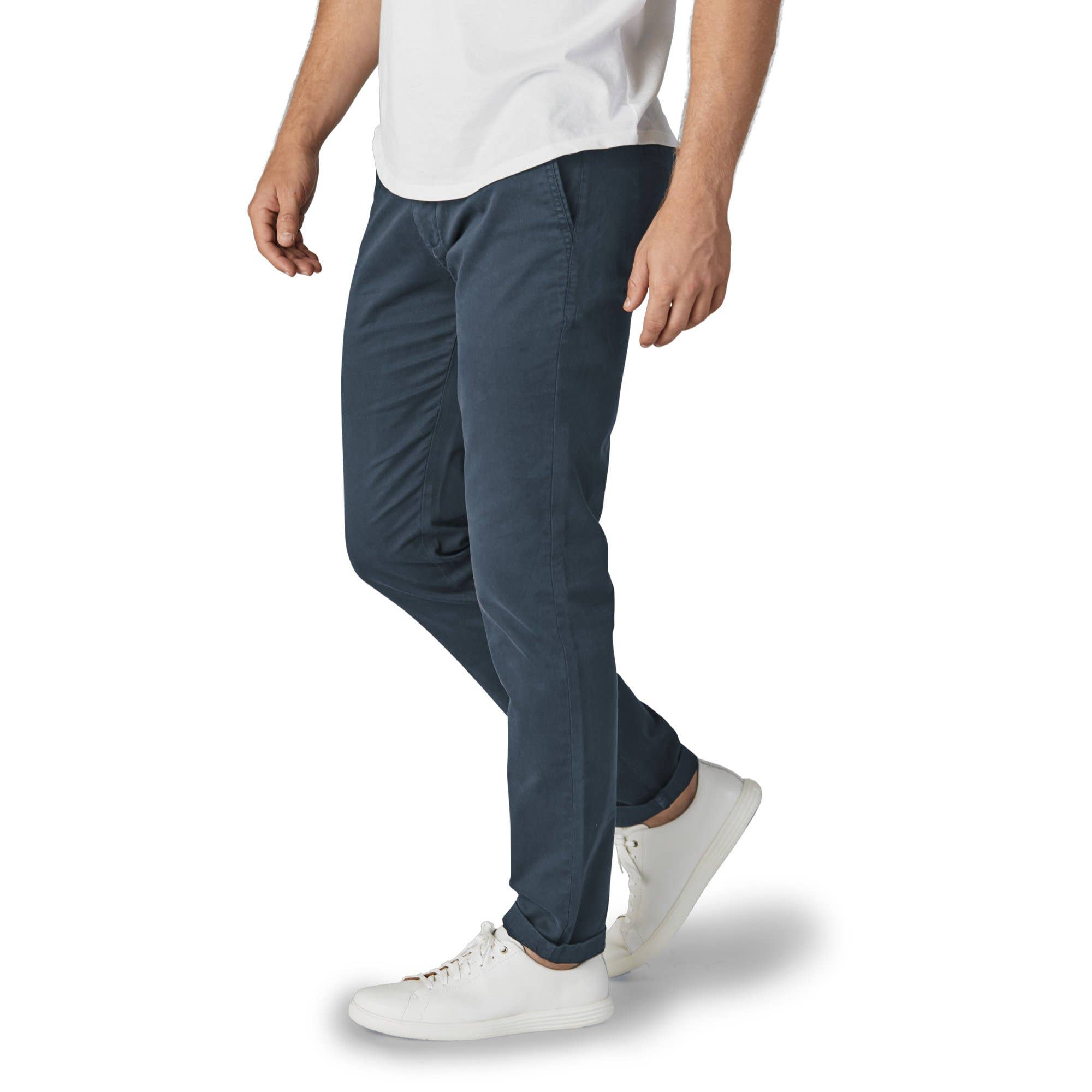 Faire,Perk, Perk Dark Blue Slim Fit Chinos, Blue, 33W-30L-Tag33