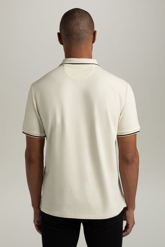 HyperNatural Cream Premium Bio-performance Matterhorn Classic Fit Micro-Pique Tipped Polo with Hyper-Cool Jade