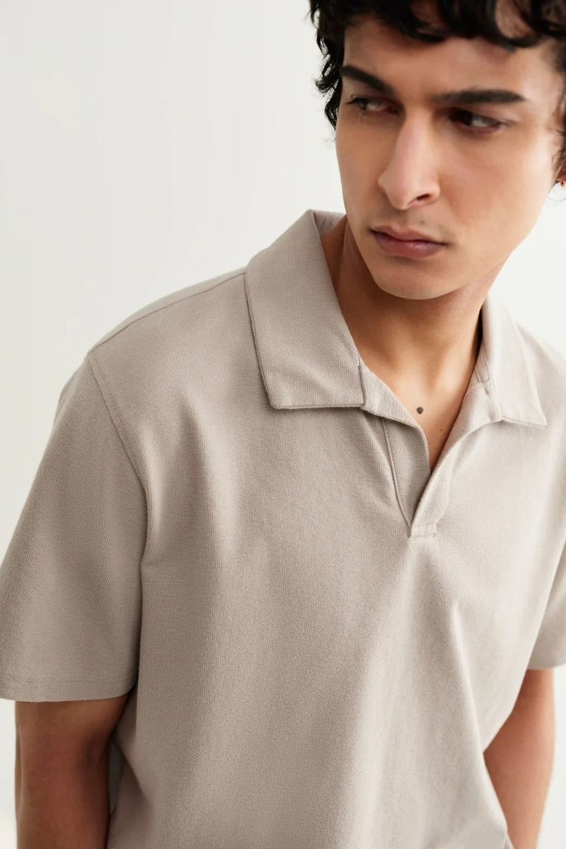 Wholesale,Wax London, Wax London Clay Textured Organic Cotton Polo, Tan, Medium-43-TagMLarge-45-TagLExtra Large-47-TagXL