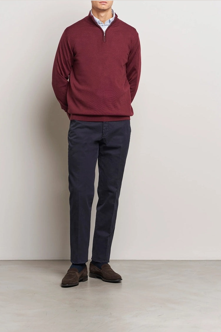 Wholesale,Charles Tyrwhitt, Charles Tyrwhitt Dark Burnt Orange Pure Merino Wool Qtr Zip, Orange, Small-39-TagSMedium-42-TagMLarge-45-TagLExtra Large-48-TagXLExtra Extra Large-52-TagXXL