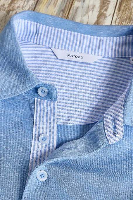 Wholesale,Nicoby Age of Wisdom, Nicoby Age of Wisdom Baby Blue Polynosic Slub Polo, Blue, Extra Large-48-TagXL