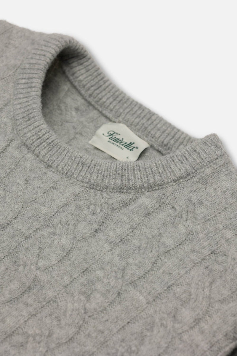 Wholesale,Kuwalla, Kuwalla Grey Braided Crewneck Sweater, Grey, Extra Extra Large-52-TagXL
