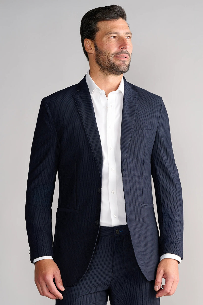 Wholesale,Twillory, Twillory Navy 360° Airflow Performance Textured Blazer, Blue, Medium-40-Tag40