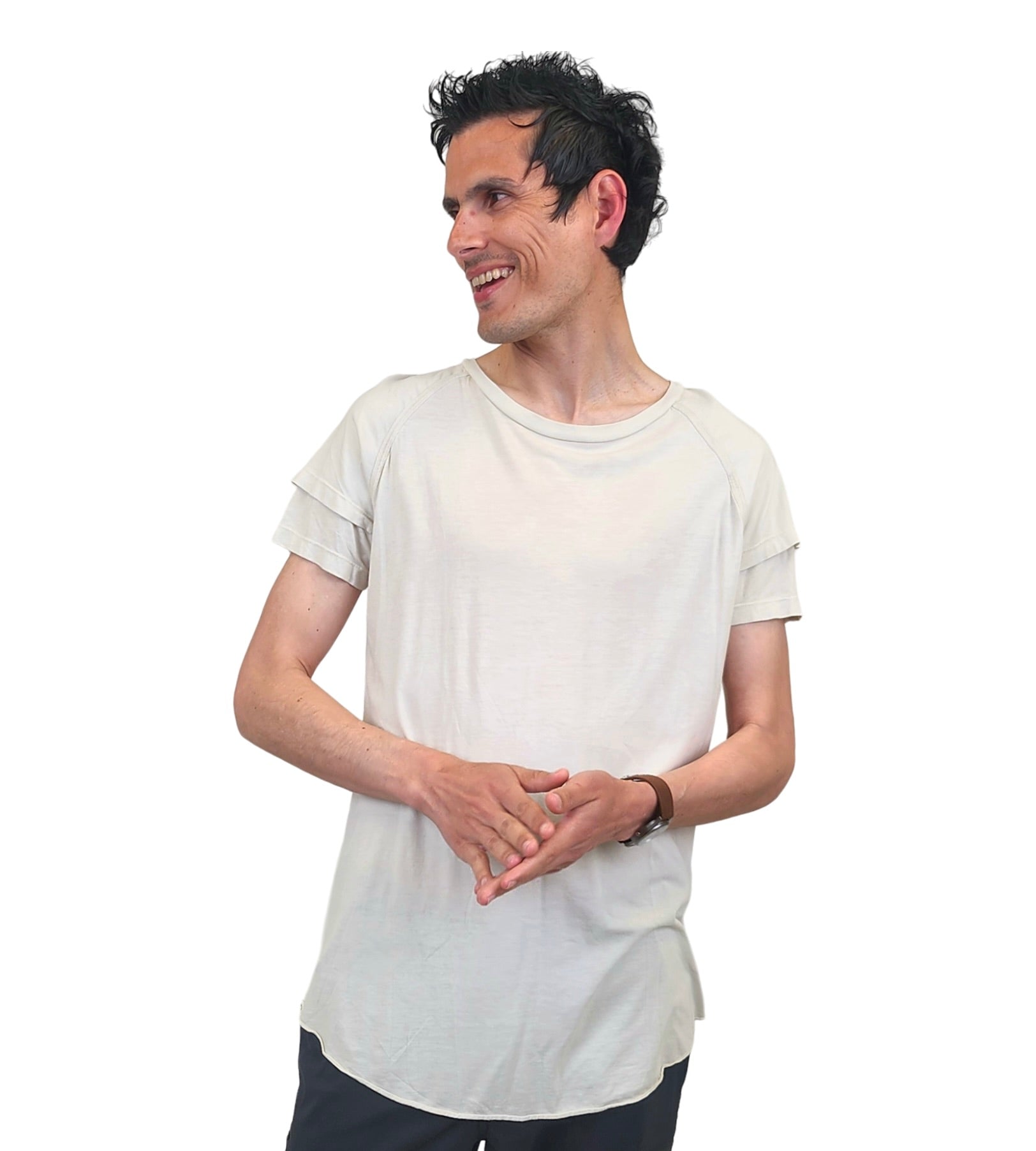 Wholesale,Reese De Luca, Reese De Luca Vanilla Double Sleeve T-Shirt, White, Medium-42-TagM