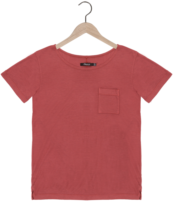 Reese De Luca Rust 100% Bamboo Jersey Scoop Neck T-Shirt