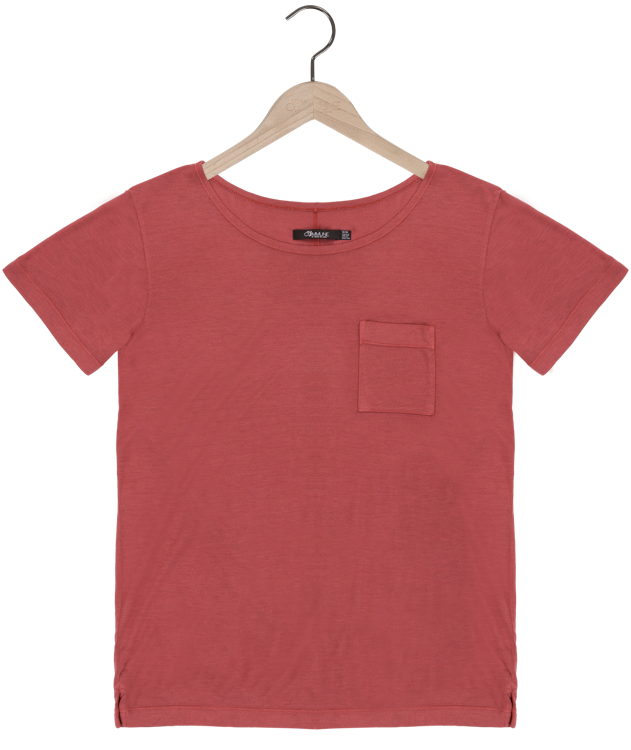 Reese De Luca Rust 100% Bamboo Jersey Scoop Neck T-Shirt