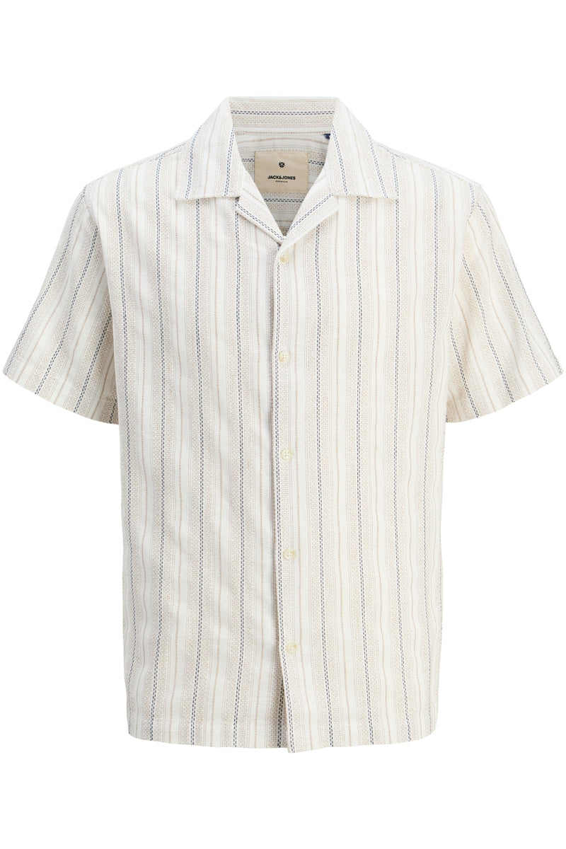 Wholesale,Jack & Jones, Jack & Jones Tan/Blue Striped Textured Shirt, Tan, Extra Large-50-TagXL