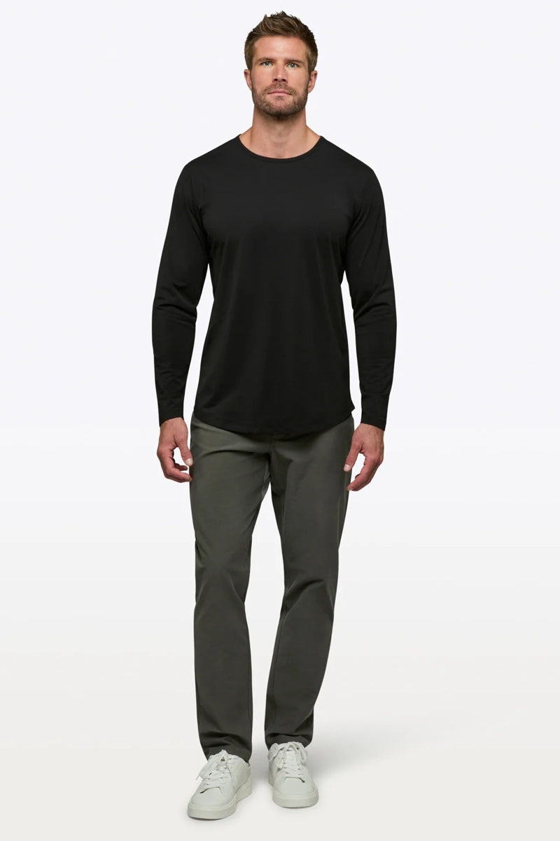 Wholesale,CUTS, CUTS Black Curve-Hem Buttery Soft Tee, Black, Large-43-TagL