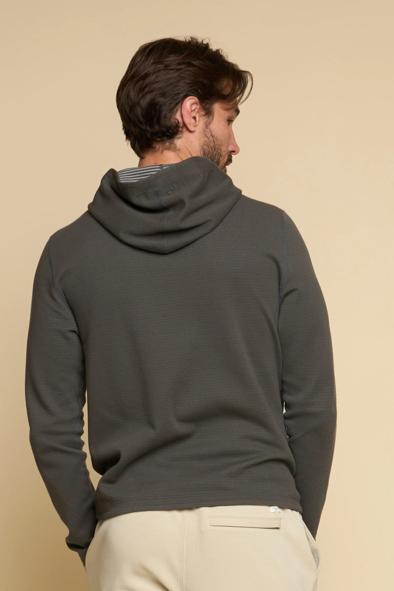 Wholesale,Fundamental Coast, Fundamental Coast Dark Shadow Pique Hoodie, Grey, Small-39-TagSMedium-42-TagMLarge-45-TagLExtra Large-48-TagXL