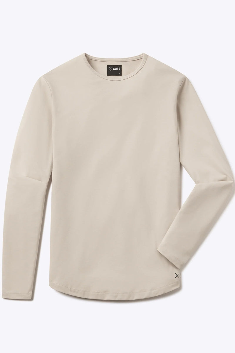 Wholesale,CUTS, CUTS Clay Curve-Hem Buttery Soft Tee, Tan, Medium-41-TagMLarge-43-TagLExtra Large-45-TagXLExtra Extra Large-47-TagXXL