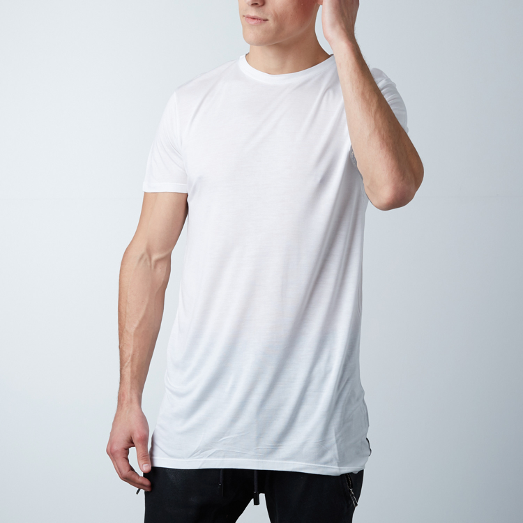 Wholesale,Reese De Luca, Reese De Luca White Elongated High Low Jersey T-Shirt, White, Extra Small-36-TagXS