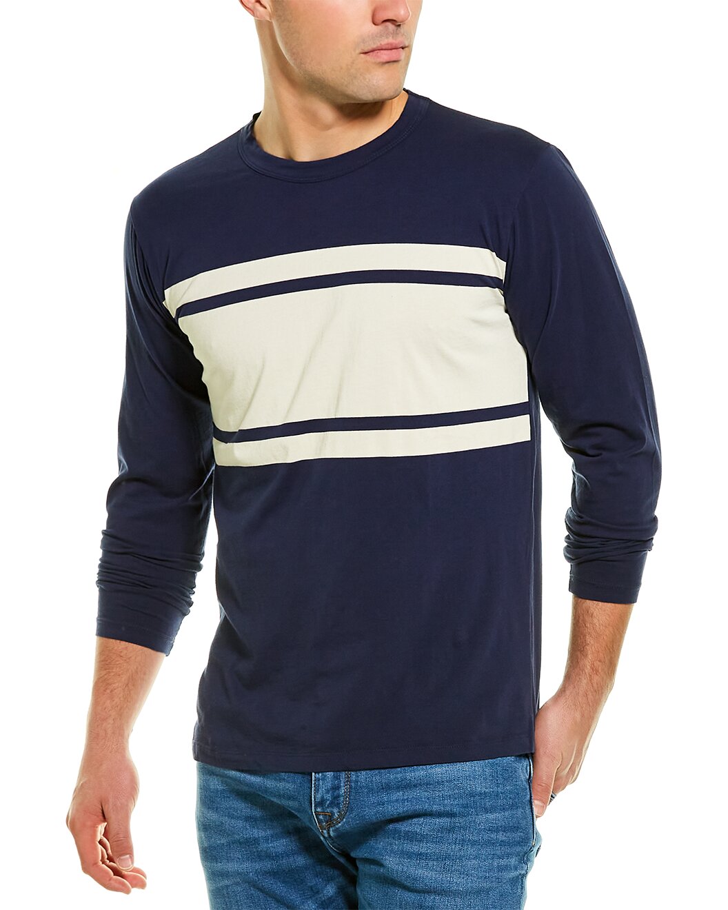 Other,Chaser, Chaser Navy/White Nautical Stripes T-Shirt, Blue, Medium-40-TagM