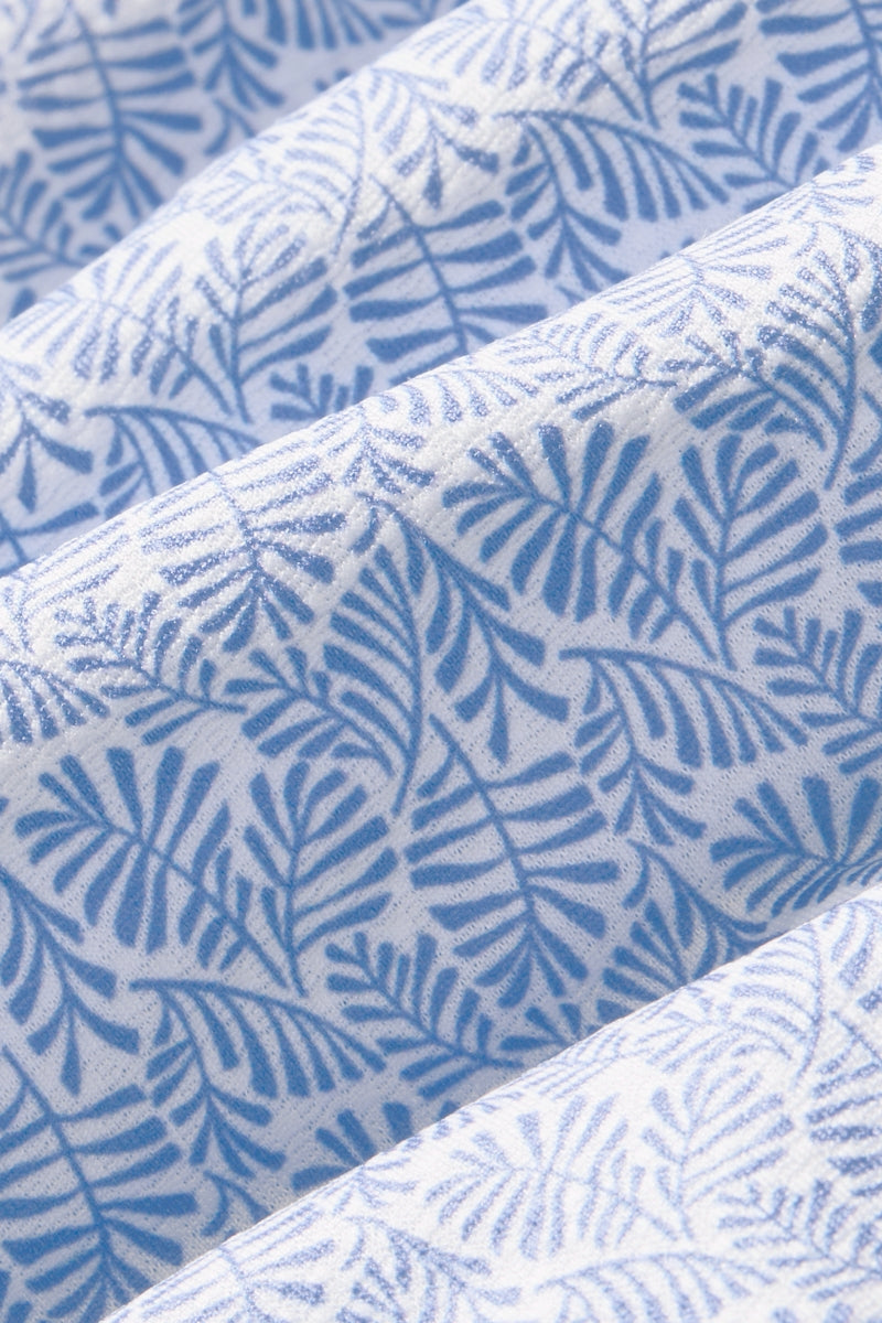 Wholesale,Mizzen + Main, Mizzen + Main Blue Palm Print Textured Trim Shirt, Blue, Extra Large-49-TagXL