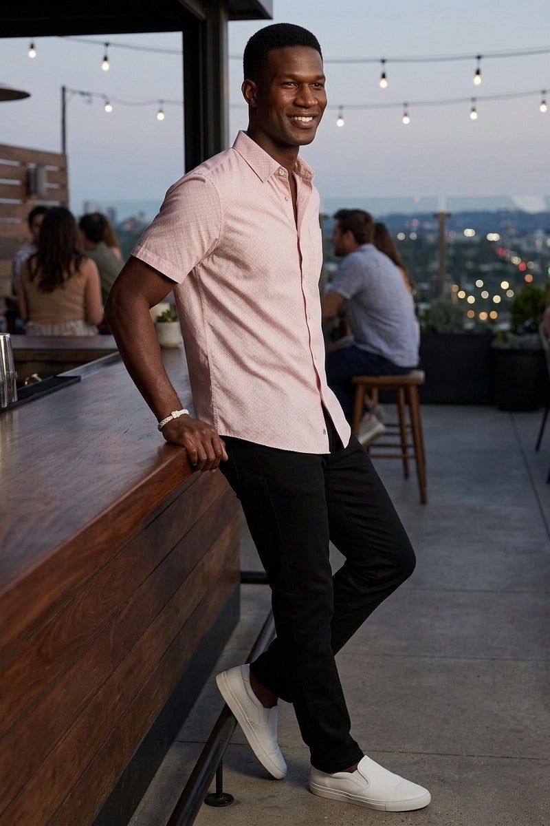 Wholesale,Faherty, Faherty Rose Petal Tile Print Shirt, Pink, Small-40-TagSMedium-43-TagMLarge-46-TagLExtra Large-49-TagXLExtra Extra Large-52-TagXXL