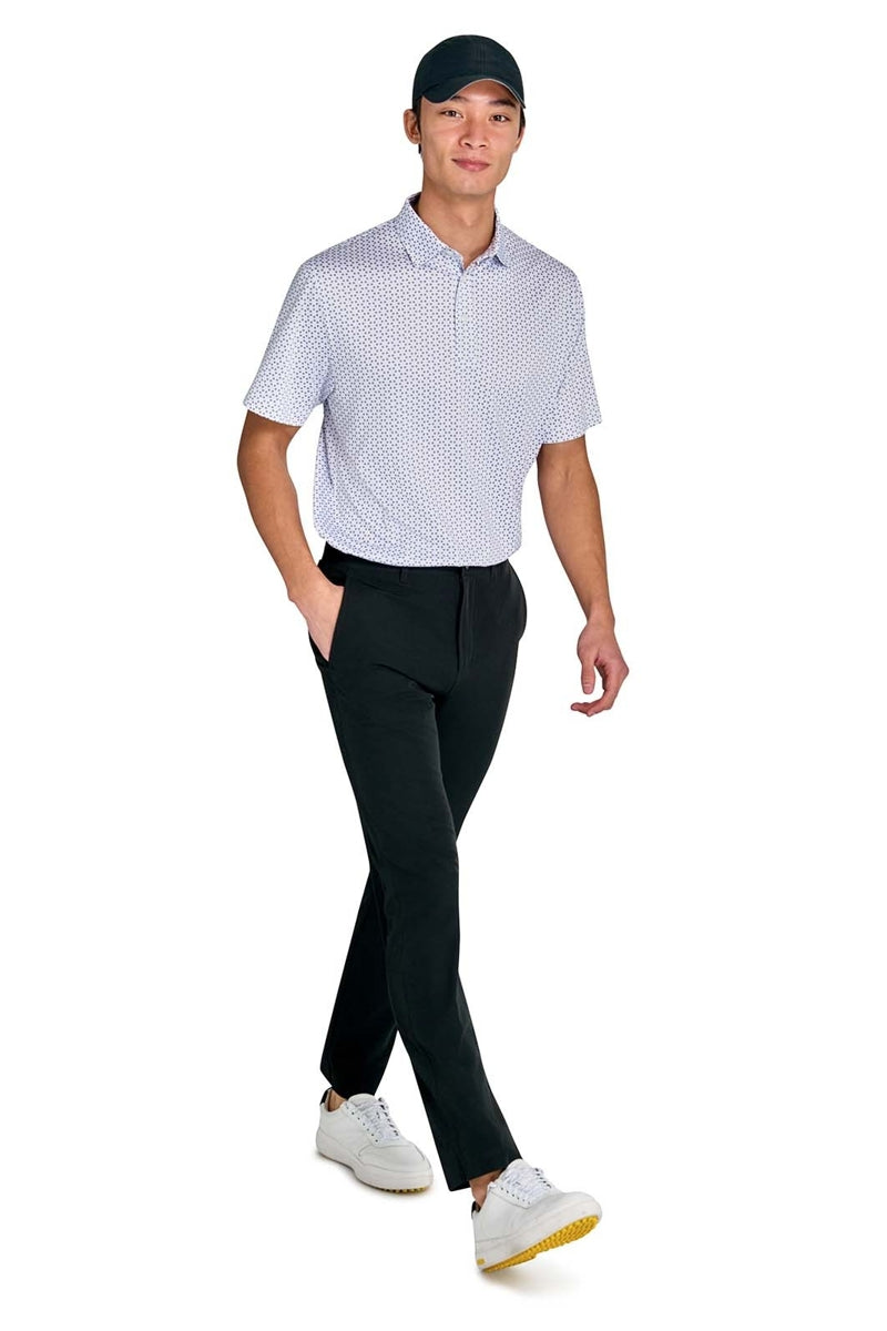 Faire,CON.STRUCT, CON.STRUCT White with Navy Micro Floral Dot Recycled Polo, White, Extra Large-48-TagXL