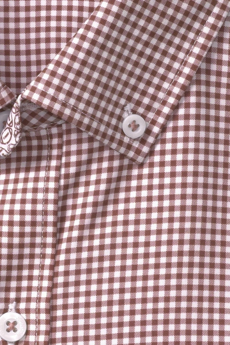 Wholesale,Johnston & Murphy, Johnston & Murphy Burgundy Gingham Performance Shirt, Red, Medium-44-TagMLarge-47-TagLExtra Large-50-TagXL