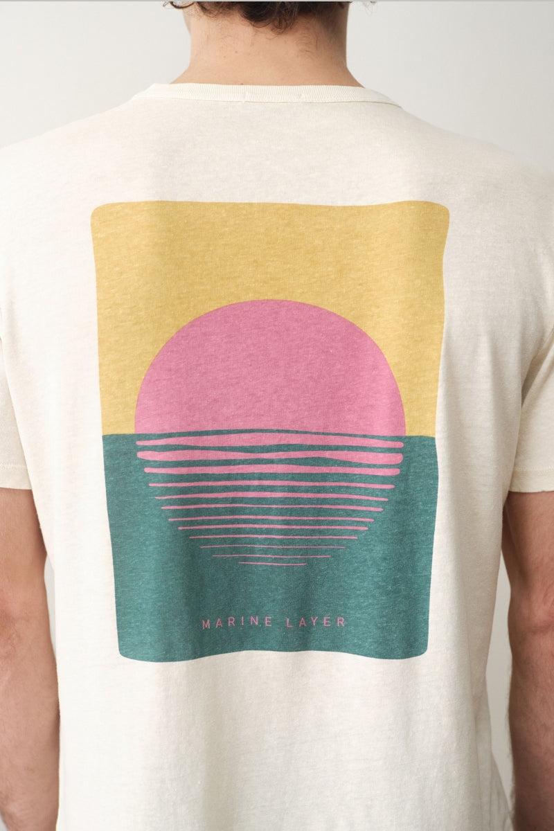 Wholesale,Marine Layer, Marine Layer Cream Hemp Cotton Graphic Tee, White, Small-41-TagSMedium-44-TagMLarge-48-TagLExtra Extra Large-52-TagXXL