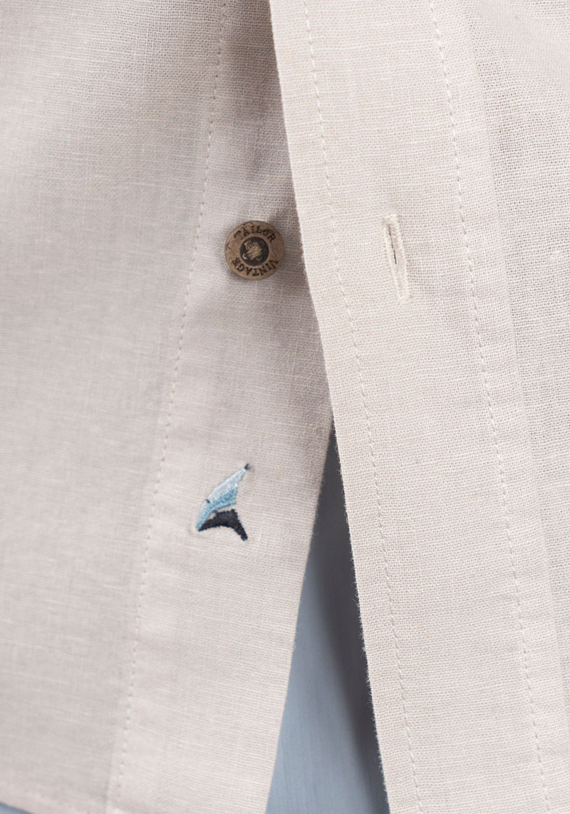 Brand Partner,Tailor Vintage, Tailor Vintage Light Grey Puretec Cool Cotton/Linen Blend Shirt, Grey, Small-41-TagS