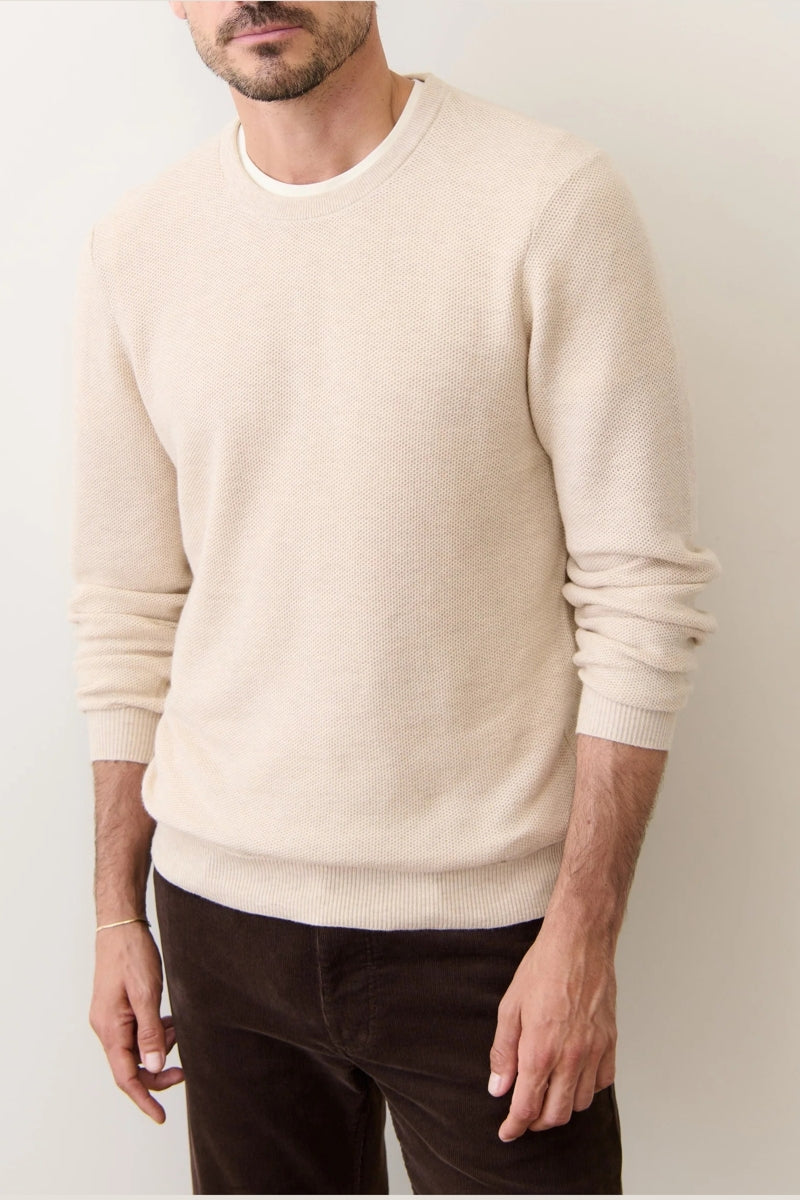 Wholesale,Marine Layer, Marine Layer Light Beige Crewneck Sweater, Tan, Medium-42-TagM