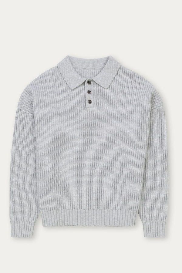 Kuwalla Light Grey Structured Knitted Polo