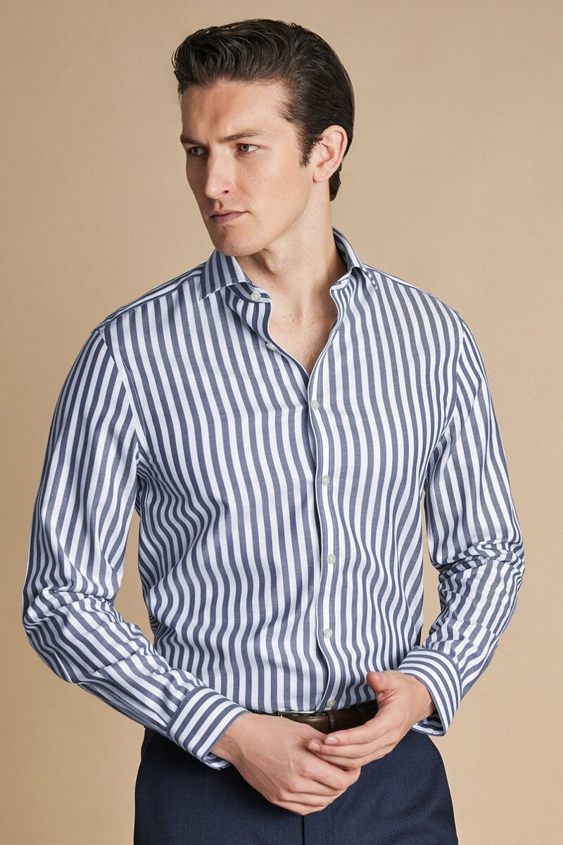 Wholesale,Charles Tyrwhitt, Charles Tyrwhitt Royal Blue/White Twill Wide Stripe Shirt, Blue, Small-39-Tag14.5Small-40-Tag15Medium-42-Tag15.5Medium-44-Tag16Large-46-Tag16.5Extra Large-48-Tag17Extra Large-50-Tag17.5