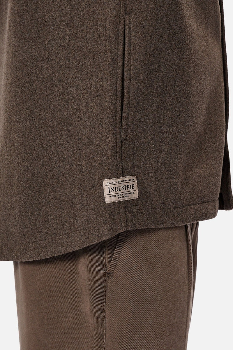 Wholesale,INDUSTRIE AUSTRALIA, INDUSTRIE AUSTRALIA Mid Brown Brushed Shacket, Brown, Small-44-TagSExtra Large-50-TagXL