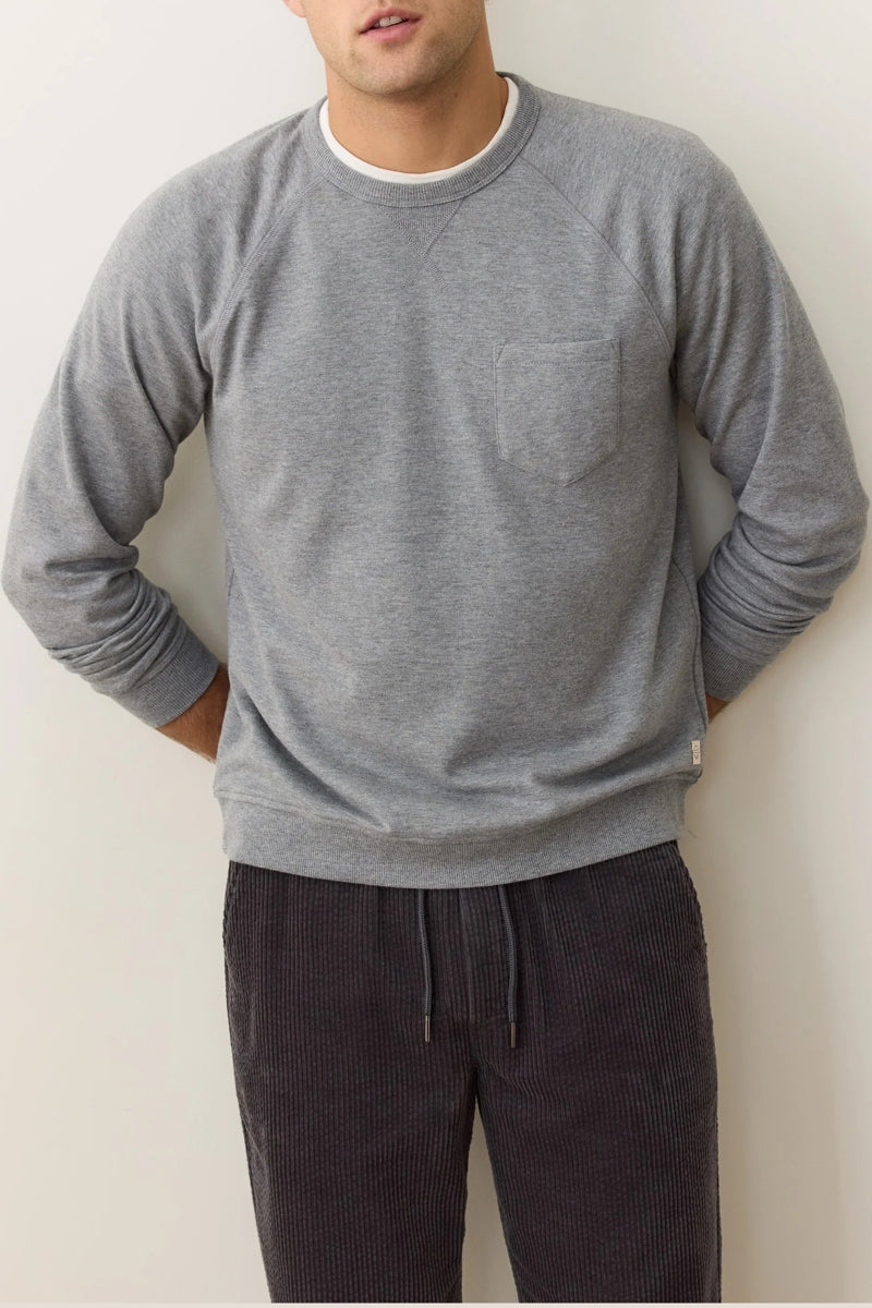Wholesale,Marine Layer, Marine Layer Heather Grey Stretch Raglan Sweatshirt, Grey, Large-47-TagL