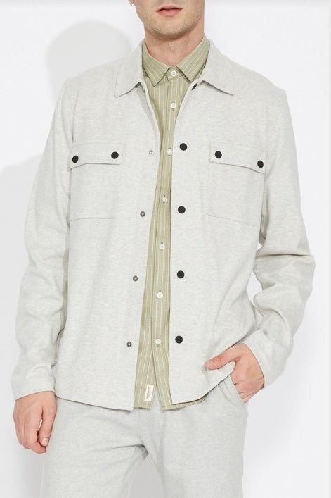 Wholesale,Civil Society, Civil Society Light Grey Snap Front Knit Shacket, Grey, Medium-44-TagM