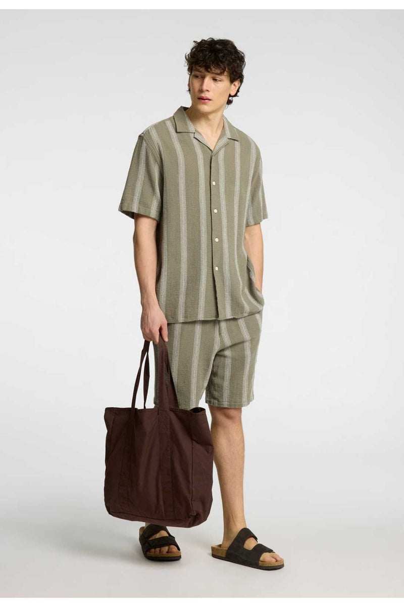 Wholesale,Selected Homme, Selected Homme Green with White Striped Textured Shirt, Green, Medium-46-TagMExtra Large-51-TagXLLarge-49-TagL