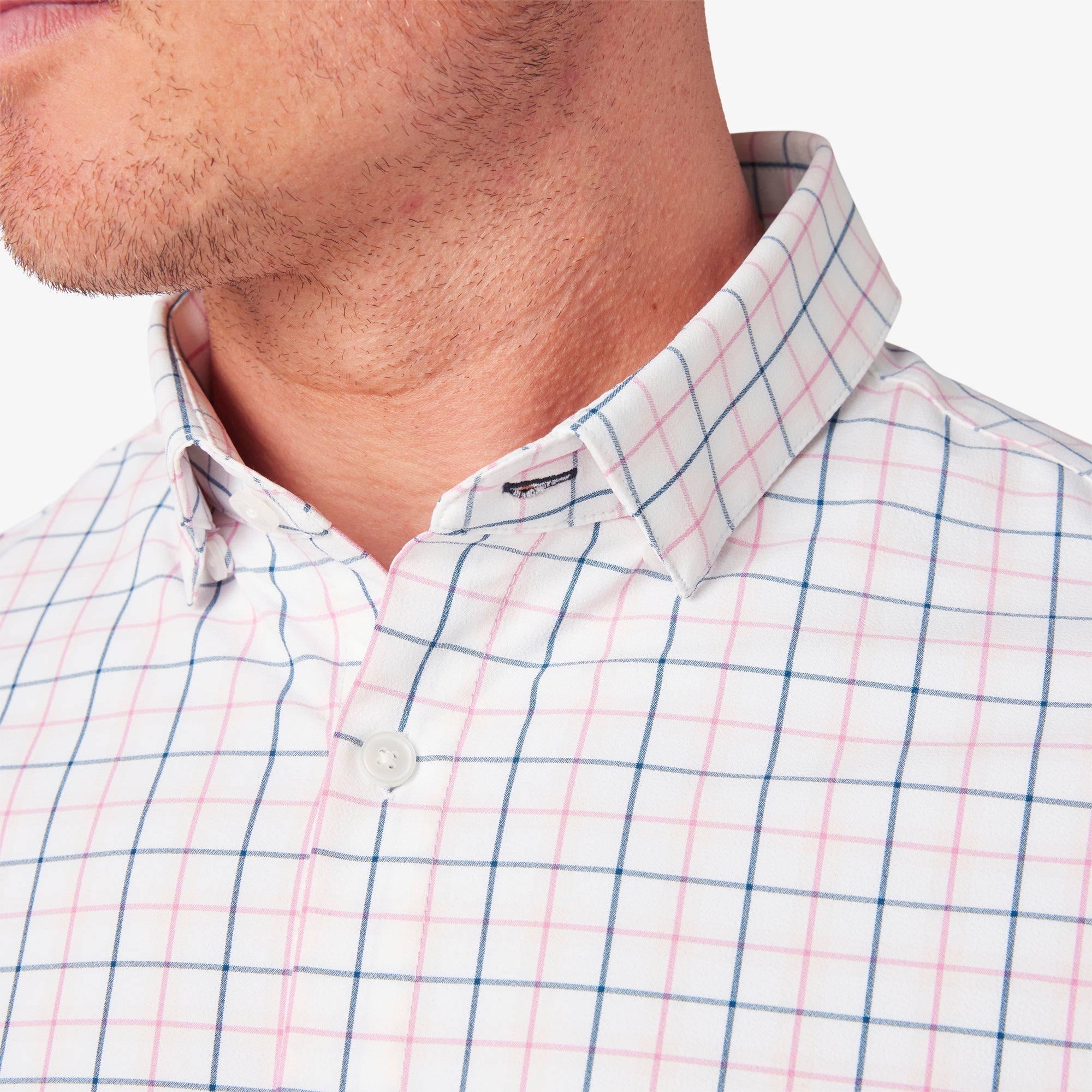 Wholesale,Mizzen + Main, Mizzen + Main Pink/Blue Plaid Trim No Tuck Dress Shirt, Pink, Small-41-TagS