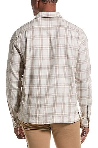 Other,Vince, Vince Beige Plaid Castello Shirt, Tan, Medium-42-TagM