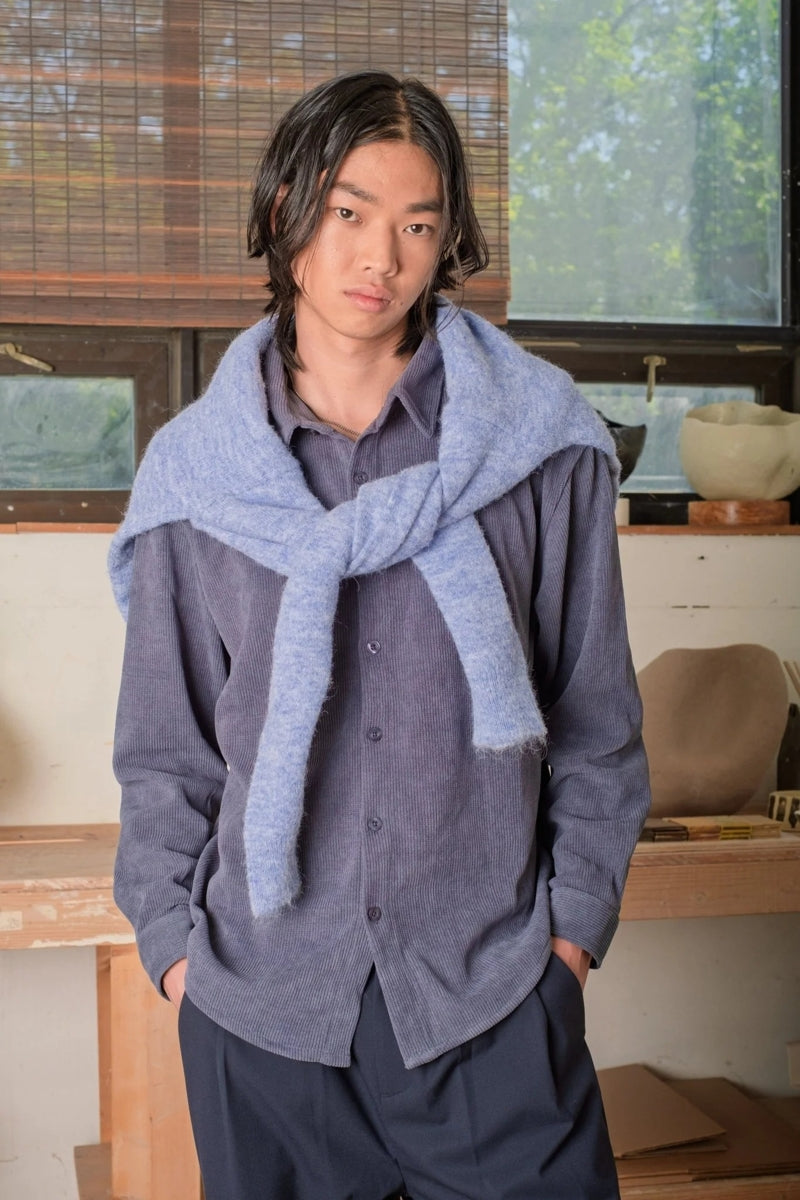 Wholesale,Kuwalla, Kuwalla Dark Blue Textured Chenille Overshirt, Blue, Small-44-TagS