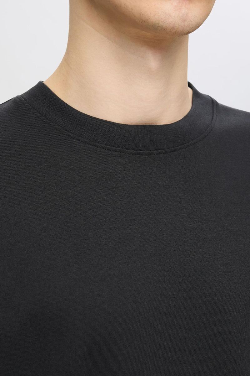 Wholesale,Selected Homme, Selected Homme Black Dropped Shoulders T-Shirt, Black, Medium-46-TagM
