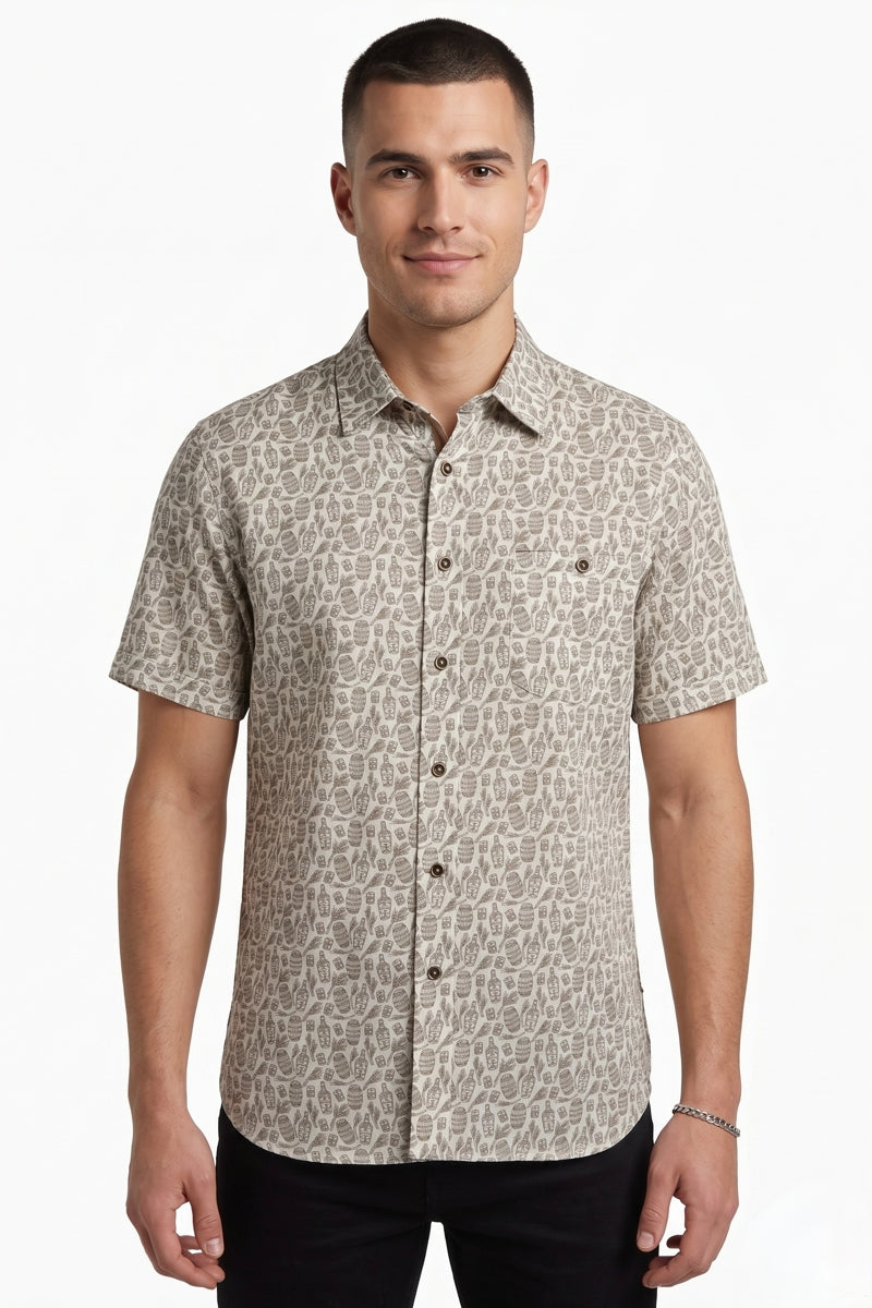 Wholesale,Nicoby Age of Wisdom, Nicoby Age of Wisdom White Modal Textured Print Shirt, White, Extra Extra Large-51-TagXXL