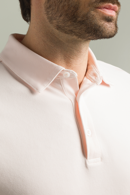 Brand Partner,HyperNatural, HyperNatural Light Pink Premium Bio-performance El Capitán Classic Fit Micro-Pique Polo with Hyper-Cool Jade, Pink, Medium-43-TagM