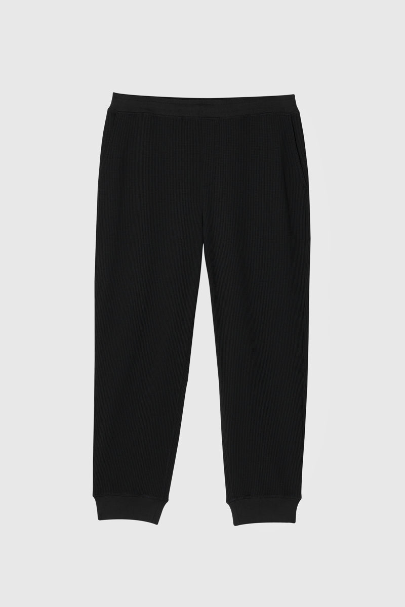 Direct From Brand,FYNE, FYNE Black Knit Waffle Weave Joggers, Black, 38W-30L-TagXL